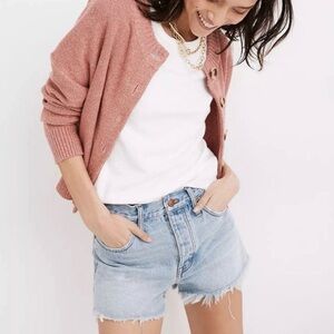 Madewell Relaxed Denim Shorts Jean Size 27 High-Rise Light Wash Womens 27